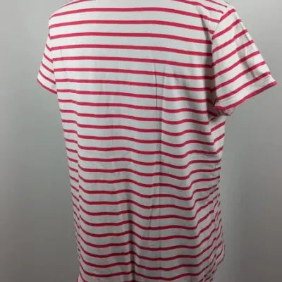 Marinière Terre de Marins – Blanc & Rouge Corail – Écusson Brodé – Taille XL