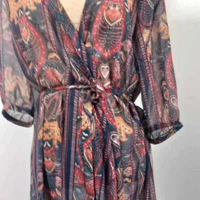 Robe Tunique ELORA Voile Bohème – Imprimé Paisley – Taille 1 – NEUVE