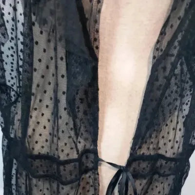 Lightweight Flowy Long Black Floral Kimono Jacket / Chic (One Size or 50+)