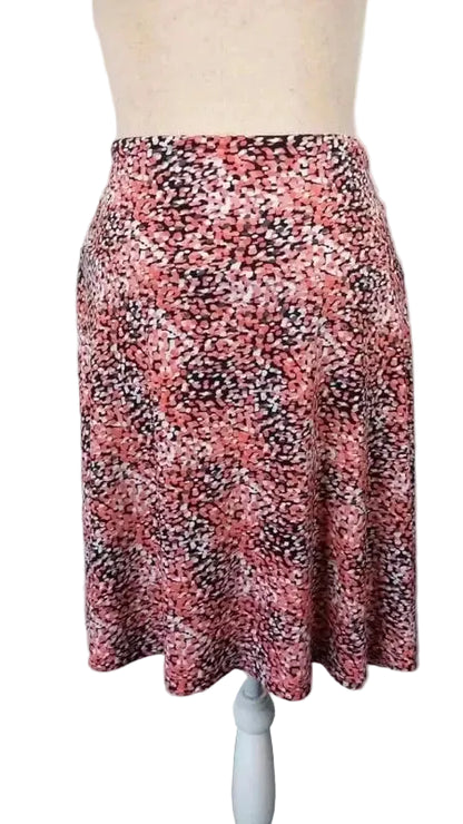 Jupe d'été Fluide Imprimée - Corail/Noir/Blanc - Taille 48/50