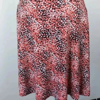 Jupe d'été Fluide Imprimée - Corail/Noir/Blanc - Taille 48/50