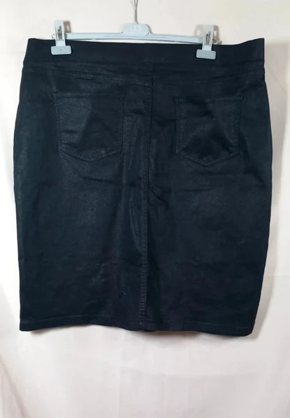 Jupe Droite Noire Toscane Neuf T4 (54) Effet Enduit / Simili Cuir
