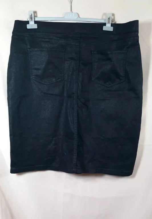 Jupe Droite Noire Toscane Neuf T4 (54) Effet Enduit / Simili Cuir