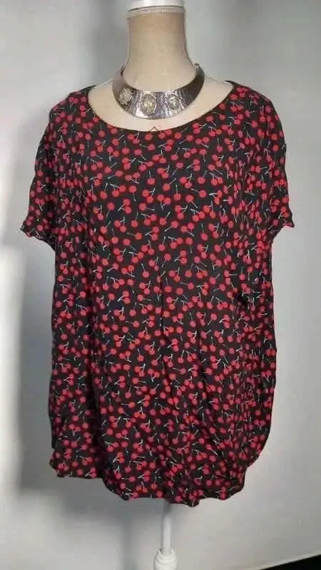 H&M Cherry Print Tunic - Plus Size 54 - Feminine Style