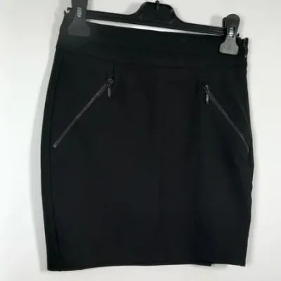 Mini Jupe Noir Zara - Taille 34 (XS) - Neuve - Détails Zips & Fentes