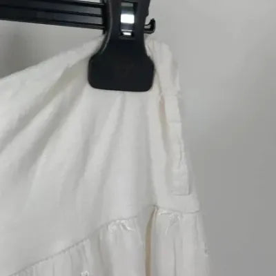 Boho White Midi Skirt – 100% Cotton – Broderie Anglaise & Lace