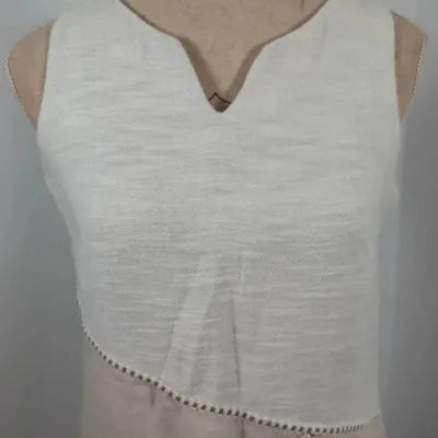 Robe 100% LIN Jacqueline Riu – Beige & Écru Taille 2 (38/40)