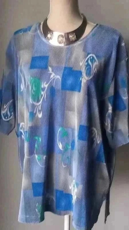 Tunique bleue vintage taille 52