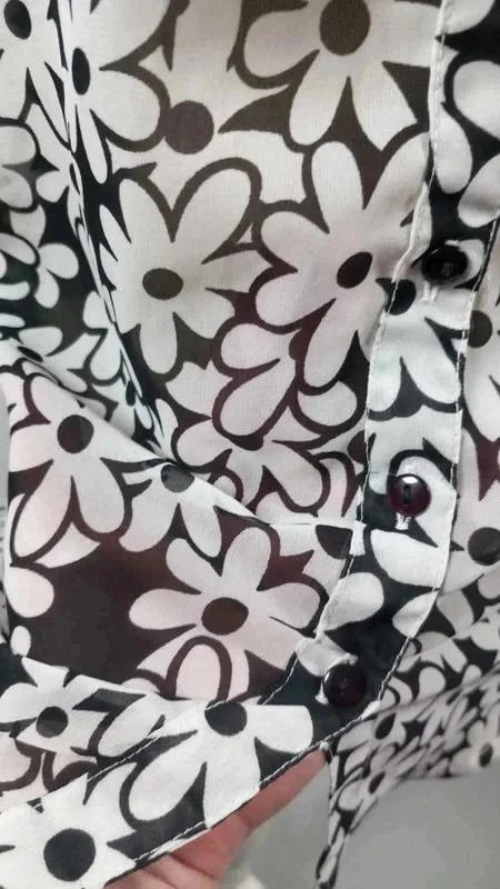 Chemise Fleurie Cache Cache – Noir & Blanc Taille 1 (S) NEUVE