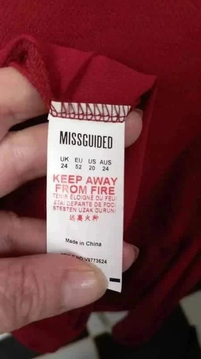 Robe tunique bordeaux missguided neuve t.52