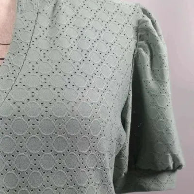Sage Green Broderie Anglaise Top - Size M (US 6) - New Without Tags