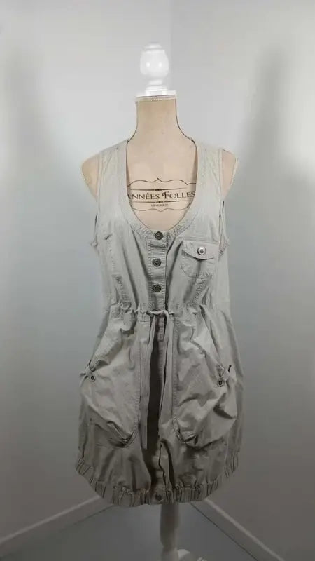Robe Saharienne M&S - Taille L (40/42) - Beige Sable - Style Cargo/Militaire