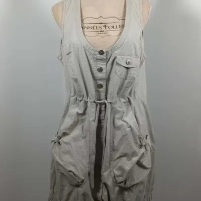 Robe Saharienne M&S - Taille L (40/42) - Beige Sable - Style Cargo/Militaire