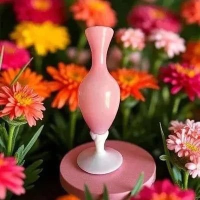 Pink Opaline & Cameo Vase on Twisted Pedestal – Vintage Collector's Item 26.5 cm
