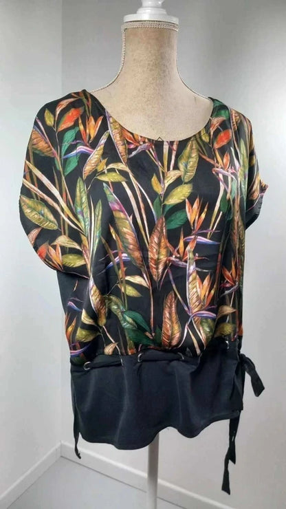 Camaieu Tropical Print Flowy Blouse – Size 38 – NEW