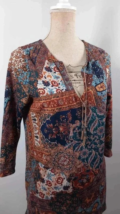 Tunique Bohème Camaïeu L - Motifs Ethniques & Détails Lacets