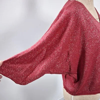 Fine Shimmer / Sequin Batwing Pullover - One Size (Fits S to L/XL)