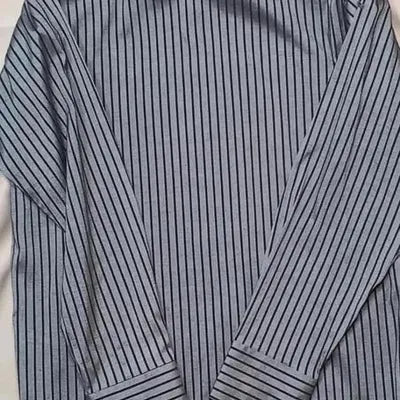 Men's Shirt Adriano Jacometti Size 41/42 - New Grey/Brown Stripes