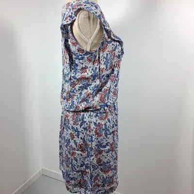Promod blue & coral floral summer dress – Size 38/40 – Very good condition