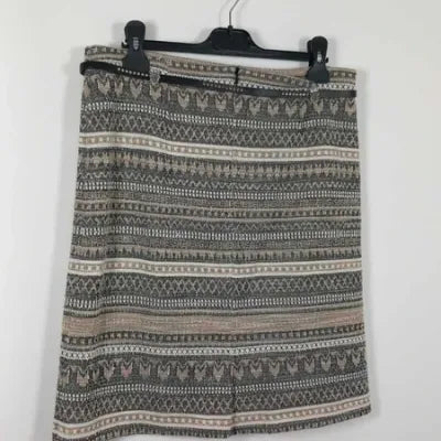 Jupe Droite Jacquard Armand Thierry – Tons Beige/Gris – T.38