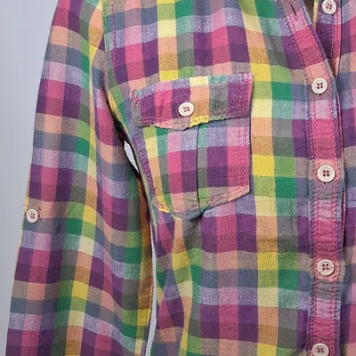 Vintage multicolored plaid shirt – Jennyfer – Size S (US 4)