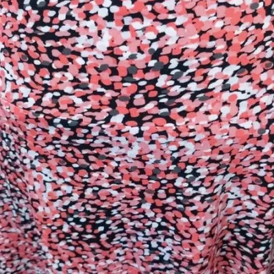 Jupe d'été Fluide Imprimée - Corail/Noir/Blanc - Taille 48/50