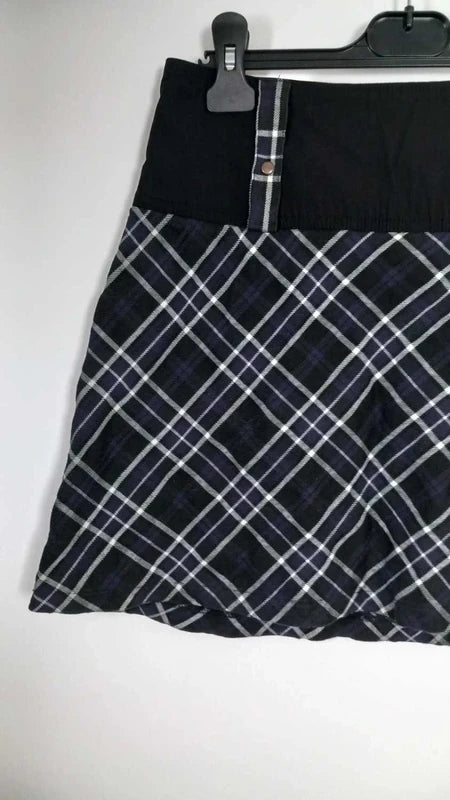 Jupe Courte cache cache - Taille 38 - Neuve - Motif Écossais / Tartan Noir