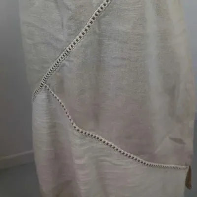 Robe 100% LIN Jacqueline Riu – Beige & Écru Taille 2 (38/40)