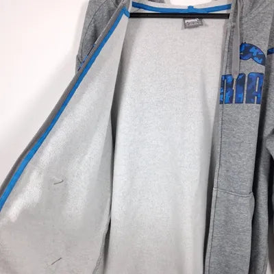 Sweat Zippé Capuche PUMA Camouflage Bleu – Style Streetwear Sport – Gris Chiné – Taille M