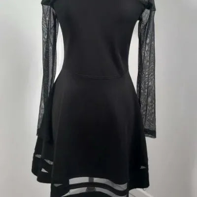 Robe Noire de Soirée Tanais - Détails Dentelle & Transparence - Neuve - Taille 3