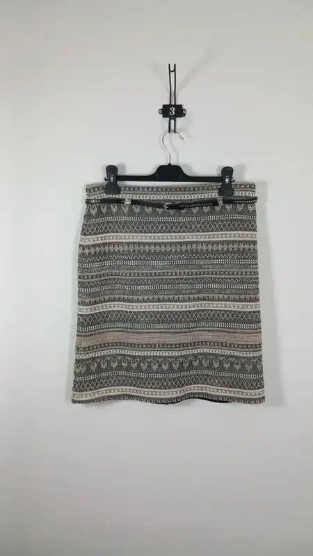 Jupe Droite Jacquard Armand Thierry – Tons Beige/Gris – T.38