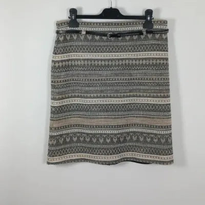 Jupe Droite Jacquard Armand Thierry – Tons Beige/Gris – T.38