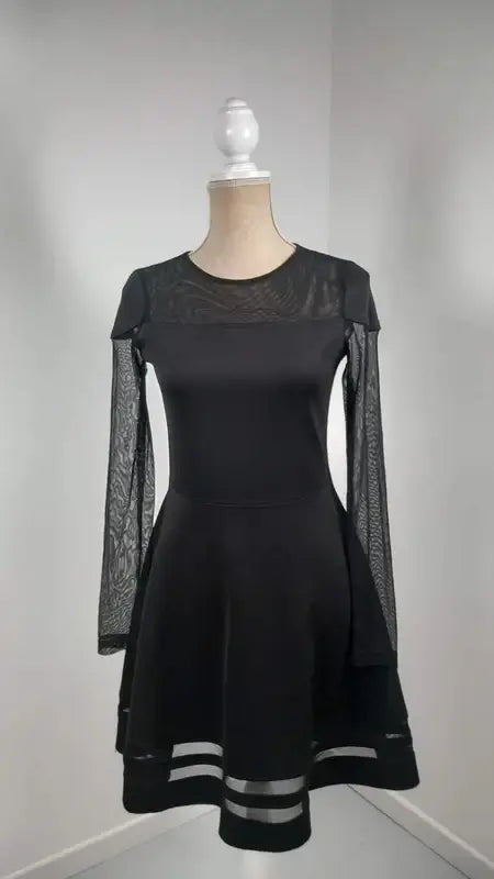 Robe Noire de Soirée Tanais - Détails Dentelle & Transparence - Neuve - Taille 3