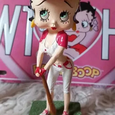 Lot of 3 Hand-Painted Resin Betty Boop Figurines + Enamel Plate – 15 cm