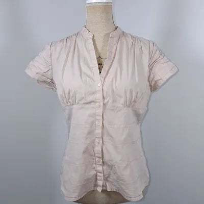 Chemisier Cintré Nude Rose beige Zara – Manches Froncées – Taille XL