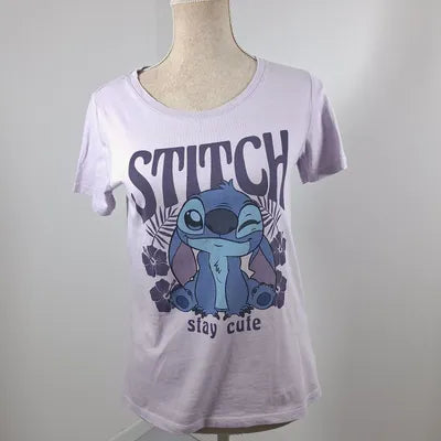 Stitch "Stay Cute" Disney T-Shirt - Lilac - Size XS (US 2)
