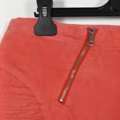Laura Jo Coral Short Skirt - Size L (UK 12) - Rock Style with Zips & Panels
