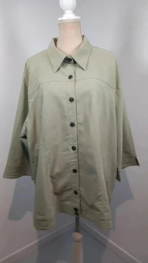 Chemise/Veste Oversize Vert Sauge/Kaki - Miss Lucci - T. 4/54