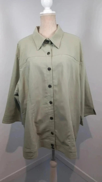 Chemise/Veste Oversize Vert Sauge/Kaki - Miss Lucci - T. 4/54
