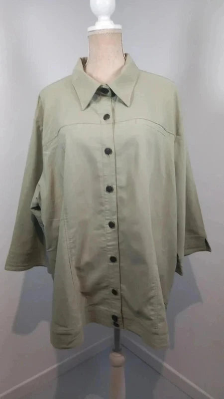 Chemise/Veste Oversize Vert Sauge/Kaki - Miss Lucci - T. 4/54