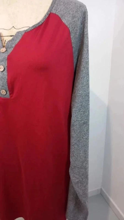 Tunique Neuve 5XL (54/56) - Manches Raglan Bicolore - Style Décontracté