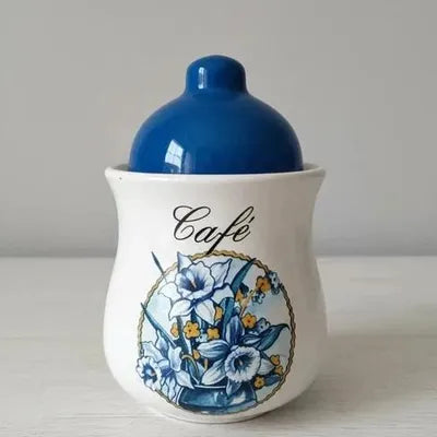 Superb set of 5 vintage ceramic spice jars