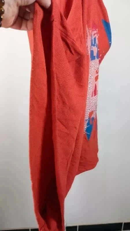 Tee shirt rock strass manche chauve souris nicole t.54/56