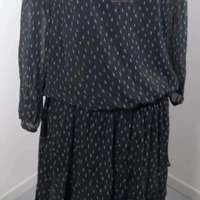 Fluid Short Dress BRÉAL - Black with Patterns - Size 42 (XL)