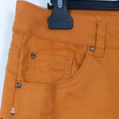 Mini-jupe Ligne à Suivre – Floral Jaune Moutarde/Noir – Coupe Droite – Taille 38