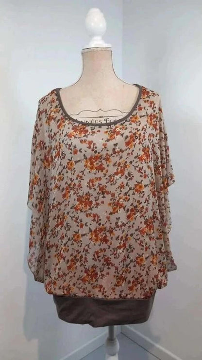 Tunique Fluide Florale Automnale (Grande Taille - 54/56)