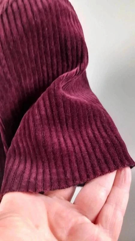 Top Velours Côtelé Bershka – Bordeaux Profond – Taille M – NEUF