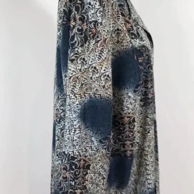 Chemise Vintage Création Atelier GG – Jacquard Carreaux Arabesques – Épaulettes – Taille 52 (XXL)