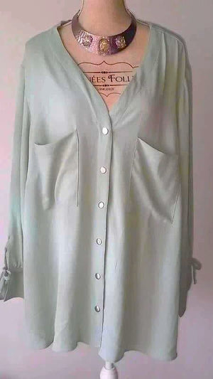 Chemise verte menthe de chez Kiabi