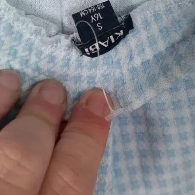 Sky blue and white gingham skort – Kiabi – Size S